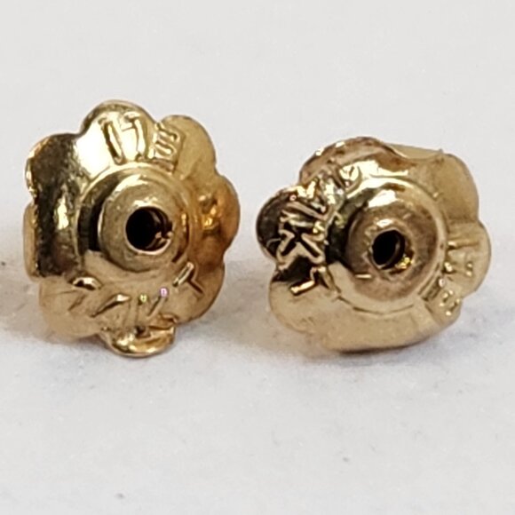 VTG 80s 14K Solid Yellow Gold Diamond Cut 3mm Hexagon Screw Back Stud Earrings - Picture 4 of 14